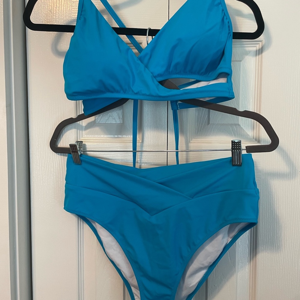 PINK Victoria's Secret Vibrant Blue Bikini Set XL - Picture 3 of 6